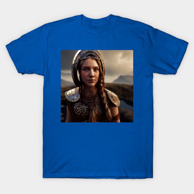 Viking Shield Maiden T-Shirt by Grassroots Green